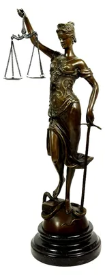Produktbild von Bronzeskulptur Justitia - Göttin der Gerechtigkeit mit Marmorsockel, 41 cm