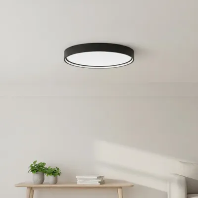 Productafbeelding van Ronde plafondlamp Olaf zwart Ø 45cm, AI-gegenereerde afbeelding