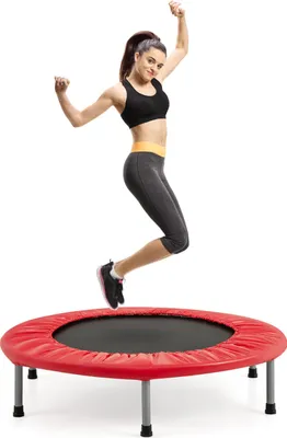 Obrázok produktu pre COSTWAY φ97cm mini trampolína, skladacia fitness trampolína, detská trampolína do 150kg, vnútorná záhradná trampolína pre deti a dospelých, červená