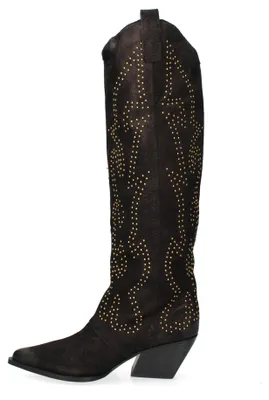 Produktbild von Damenstiefel, schwarz, aus echtem Leder, mit Nieten, Marke: Marc Ellis
