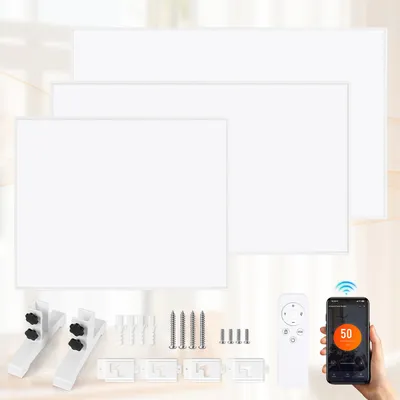 Obrázok produktu pre Infračervený ohrievač Ikodm, 300 W, s Wi-Fi, termostatom, možnosťou montáže na stenu a s podstavecmi