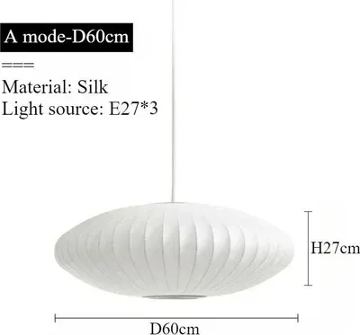 Obrázek produktu pro Závěsné svítidlo, severský styl, nastavitelná výška, A-D60-H27cm, bez žárovky E27-d