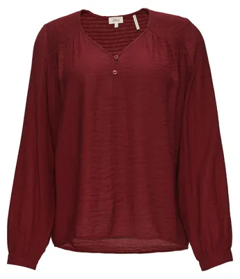 Produktbild von s.Oliver Bluse aus Viskose Relaxed Fit mit V-Ausschnitt und Smok-Elementen