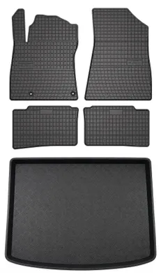 Productafbeelding van Rubberen automatten + kofferbakmat voor Kia Niro vanaf 2022 – 5-delig, zwart, op maat – Wielganizator SolidPRO