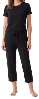 Produktbild von Schiesser Mix & Relax Schlafanzug Set aus T-Shirt und Hose in 3/4-Länge, Atmungsaktives Material, Bequemer Schnitt