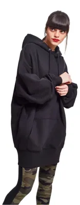Produktbild von Urban Classics Damen Ladies Long Oversize Hoody Kapuzenpullover, Schwarz, 3XL Gr