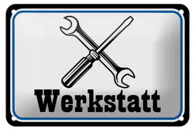 Produktbild von Blechschild Spruch 18x12cm Werkstatt Reparatur
