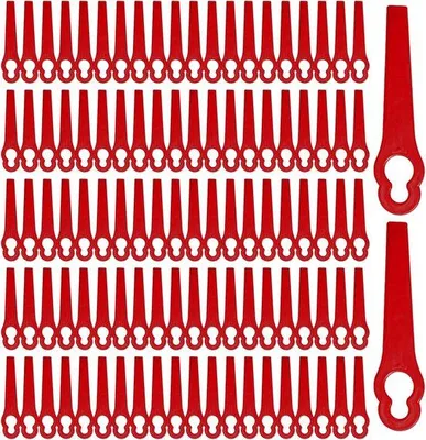 Immagine prodotto di 100 lame di ricambio in plastica per tosaerba - lame rosse da 83 mm per cesoie elettriche