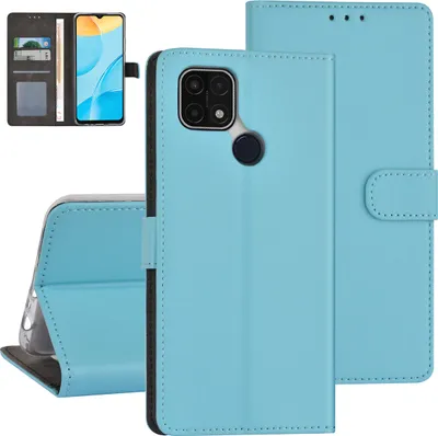 Produktbild von Oppo A15 Book type case - Card holder - Magnetic closure - Light Blue