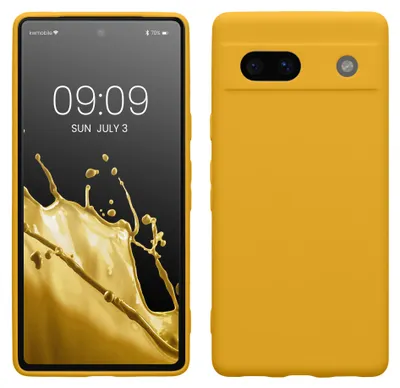 Produktbild von kwmobile Handyhülle für Google Pixel 7a Hülle - weiches Handy Silikon Case - Schutzhülle Cover - Honiggelb