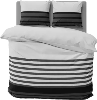 Produktbild von Winter Biber Bettwäsche 200x200 cm Streifen grau kuschelig Flanell Baumwolle