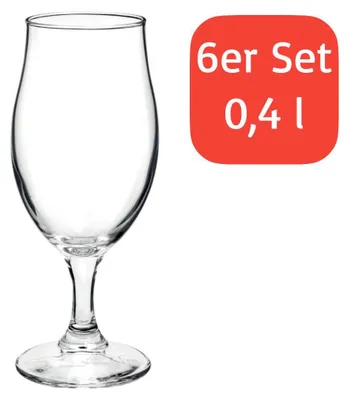 Produktbild von 6x Biertulpe HENRY 0,4 l Bierglas Eichstrich Gastro Glas Bier