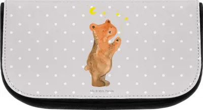 Produktbild von Mr. & Mrs. Panda kulturtäschchen Verliebter Bär - Grau Pastell - Geschenk, Kulturtasche, Beauty Bag, Spruch, Teddy, kosmetiktäschchen, Verliebte, Organizer, Kulturbeutel