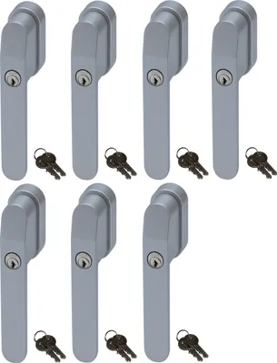 Produktbild von ABUS FG400 Abschließbarer Fenstergriff Silber, gleichschließend im Set 7 Stück