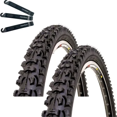 Produktbild von Angebot-Set / 2 x Kenda K-816 26" Fahrradreifen in Schwarz 54-559 (26 x 2.10) inkl. maxxi4you Reifenheber