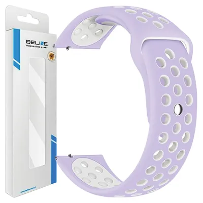 Produktbild von Beline Uhrarmband 20Mm Sport Silikon Lila/Weiss Box