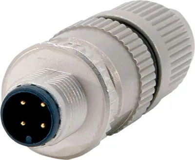 Image de Connecteur pour capteur HARTING M12 droit, broche, connexion par déplacement d'isolation (contacts IDC), nombre de pôles 4, sortie de câble droite,