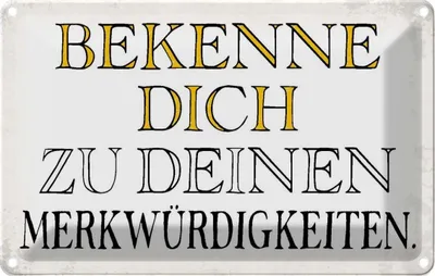 Image de vianmo Plaque en tôle 20x30 cm bekenne dich Merkwürdigkeiten