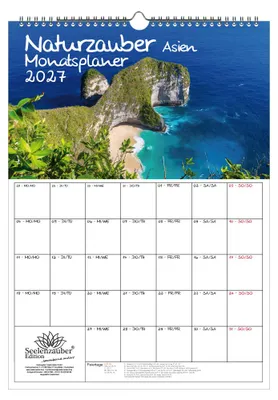 Produktbild von Naturzauber Asien Planer DIN A3 Kalender für 2027 Urlaub Reise Natur und Land - Seelenzauber