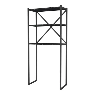 Obrázek produktu pro In And OutdoorSkříňka Jerno - Na pračku - 160x66x34 cm černá a mramorová černá