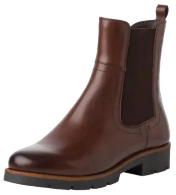 Produktbild von Tamaris Damen Chelsea Boots Stiefeletten Braun Glattleder Textil  Größe: 37