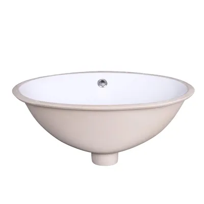 Produktbild von BELVIT Modernes Einbauwaschbecken Waschbecken 48,5 x 38,5 cm Weiß Oval Sanitärkeramik mit Überlaufgarnitur