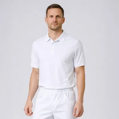 Produktbild von Herren Poloshirt weiß Gr. M : M : weiß : 65% Baumwolle 35% Polyester