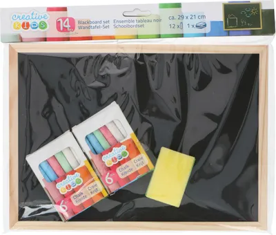 Produktbild von Wandtafel Kreide set mit 14 Teilen Tafelkreide Kinder Schultafel Creative Kids Schulkreide Straßenkreide