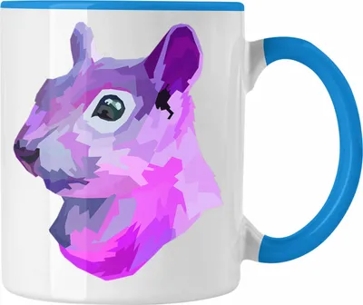 Produktbild von Trendation - Eichhörnchen Tasse Polygon Grafik Geschenk (Blau)