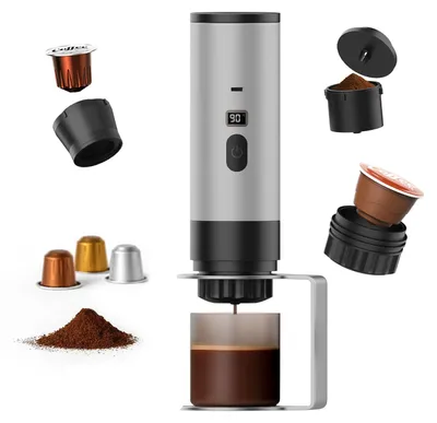 Tragbare Espressomaschine mit Standfuß, USB-C, für Kapseln & Kaffee