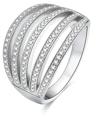 Produktbild von Silberring mit Zirkonia AGG338 - Umfang: 60 mm.