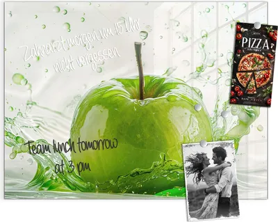 Produktbild von Magnettafel 120x90cm Pinnwand Whiteboard beschreibbar - Splash Apfel