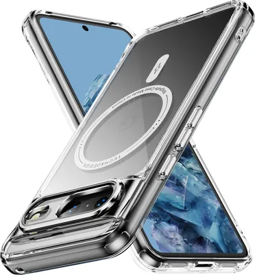 Image de Coque transparente magnétique pour Google Pixel 8A, compatible MagSafe, coque de protection hybride antichocs Blanc