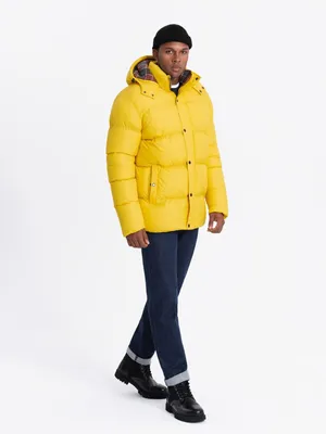 Productafbeelding van Ombre heren gewatteerde jas met colbertmodel, geel, maat M