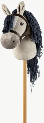 Image de HOBBY HORSE Cheval d'arçon gris avec rênes pour la promenade et les tournois
