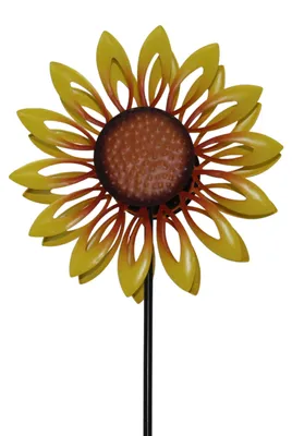 Productafbeelding van Windspinner - Windmolen - Windijzers - Tuinsteker - Tuinbeeld - Grondpin - Metaal - Zonnebloem