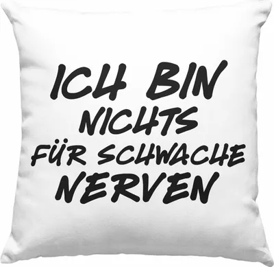 Produktbild von Trendation - Ich Bin Nichts Für Schwache Nerven Lustige Deko-Kissen mit Füllung 40x40 mit Spruch Kollegin Kollege Geschenkidee Büro Arbeit (Blau)