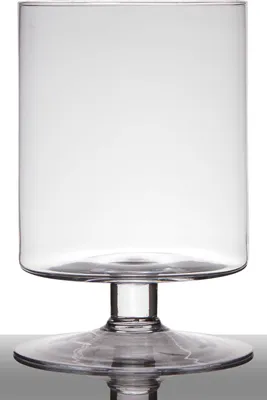Produktbild von INNA-Glas Blumentopf Glas Lilian auf Standfuß, Zylinder - rund, klar, 29cm, Ø 19cm - Pokal Vase - Windlichtglas