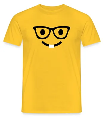 Produktbild von Spreadshirt Emoticon Schlauberger Kostüm Karneval Männer T-Shirt, XXL, Gelb