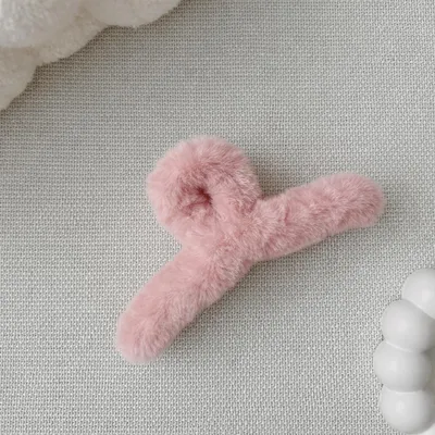 Produktbild von Haarspange aus Plüsch rosa