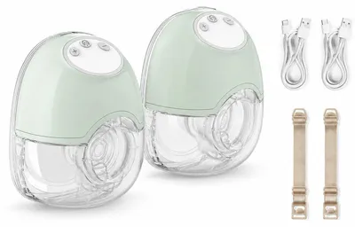 Produktbild von Milchpumpe freihändig 2er Set 4 Modi – 12 Saugstufen, 1100mAh, 45dB | 180ml, elektrische Stillpumpe
