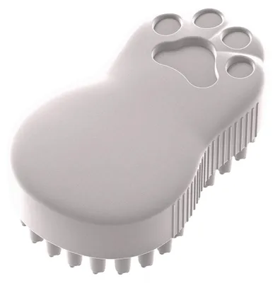 Produktbild von Masilic Silikon Tierbürste Pfote, Grau, Fellpflege für Hunde & Katzen Sanfte Haarentfernung, Massageeffekt, Flexible Silikonborsten, Leicht zu Reinigen, Wiederverwendbar