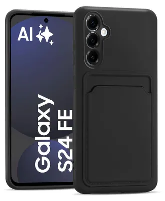 Zdjęcie produktu dla Etui na telefon komórkowy Samsung Galaxy S24 FE silikonowe etui ochronne z kieszenią na kartę Slim Wallet Case, czarne