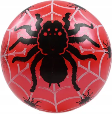 Produktbild von Spinnen-Motiv Gummiball 23cm - Cooler Spielball für Jungen & Mädchen - Strandball für den Garten