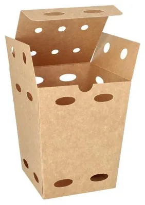 Produktbild von Pommes-Frites-Boxen, Pappe "pure" 15 cm x 10,5 cm x 10,5 cm braun "100% Fair" klein