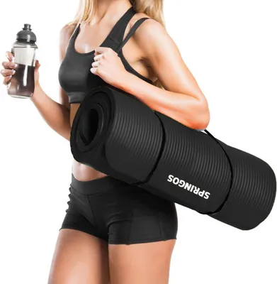 Produktbild von Yogamatte Fitnessmatte Gymnastikmatte Pilates Sportmatte Bodenmatte 183 x 61 cm - Schwarz