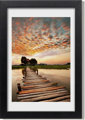 Produktbild von Bild 20x30 MDF-Rahmen, Wandkunst Holzbrücke