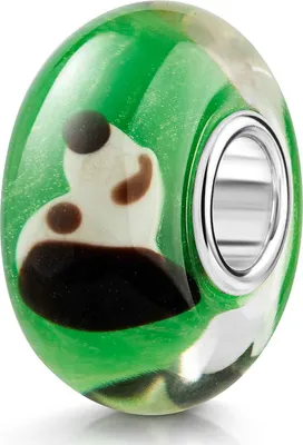 Produktbild von MATERIA by Matthias Wagner Glas Bead Hund grün für Beads Armband 1045
