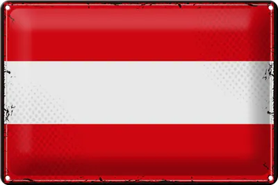 Produktbild von Blechschild Flagge Österreich 30x20cm Retro Flag of Austria