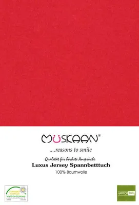 Produktbild von Jersey Spannbettlaken 180x200 - 200x200 cm Rot - 100% Baumwolle